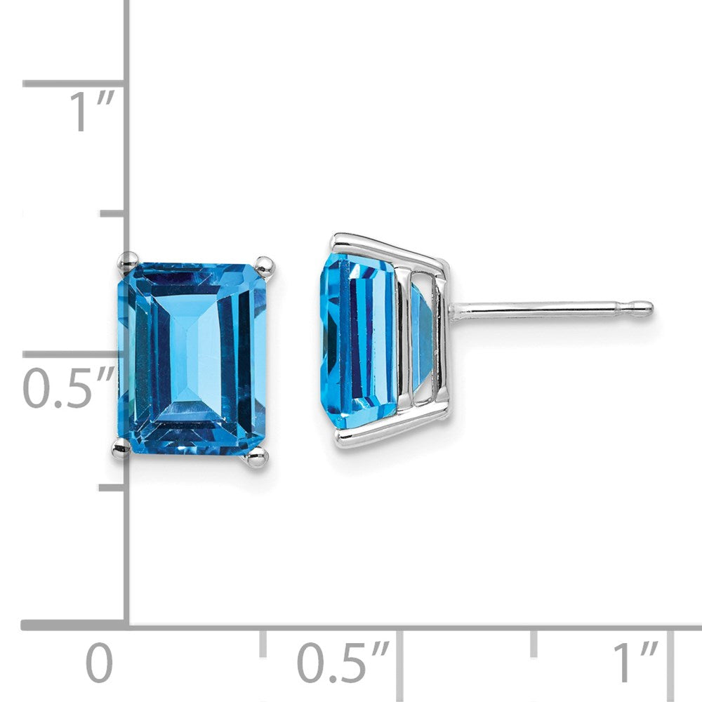 14k White Gold 9x7mm Emerald Earring Mountings