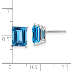 14k White Gold 9x7mm Emerald Earring Mountings