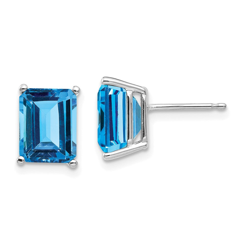 14k White Gold 9x7mm Emerald Earring Mountings