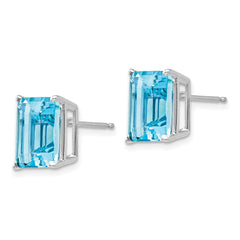 14k White Gold 10x8mm Emerald Earring Mountings