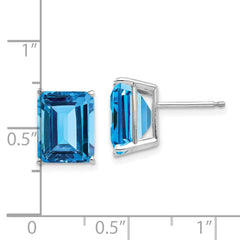 14k White Gold 10x8mm Emerald Earring Mountings