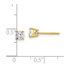 14k 4mm Cubic Zirconia Earrings