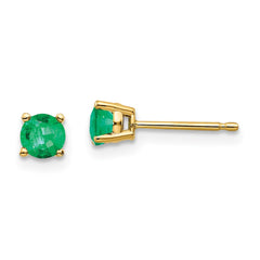 14k Emerald Post Earrings - 7
