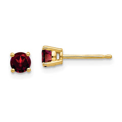 14k 4mm Garnet Earrings
