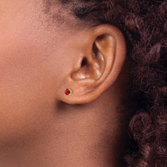 14k Ruby Post Earrings - 2