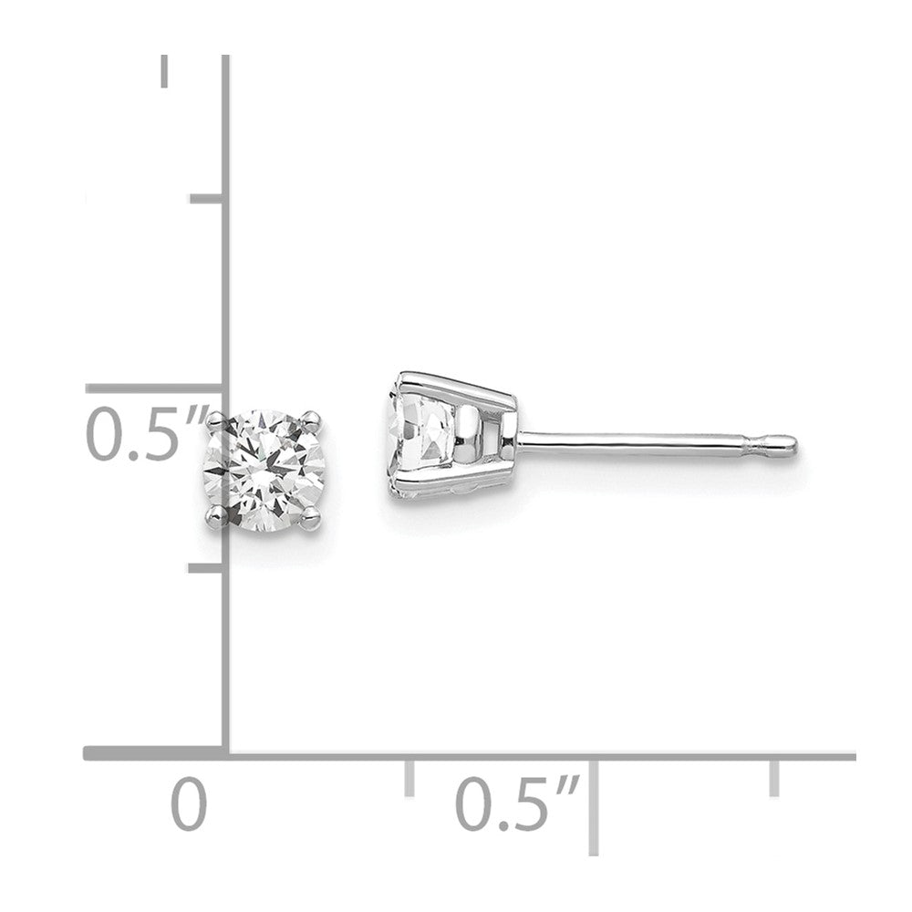 14k White Gold 4mm Cubic Zirconia Earrings