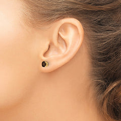 14k 5mm Round Smoky Quartz Earrings
