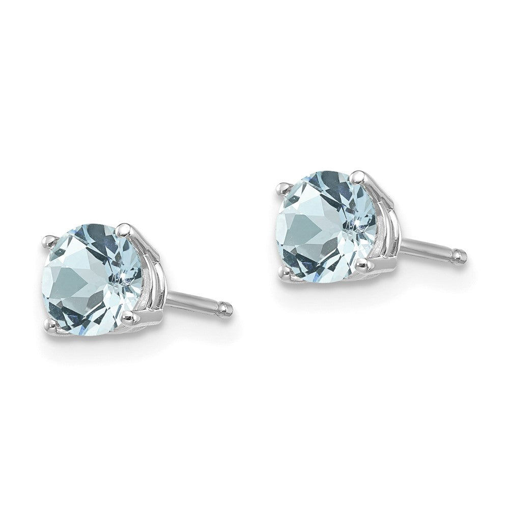 14k White Gold Aquamarine Earrings - 3