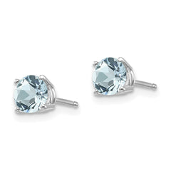 14k White Gold Aquamarine Earrings - 3