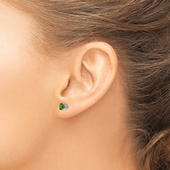 14k White Gold Green Tourmaline Earrings - 3