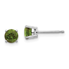 14k White Gold Green Tourmaline Earrings - 3