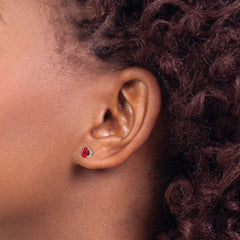14k White Gold Ruby Earrings - 2