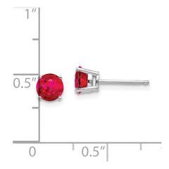 14k White Gold Ruby Earrings - 2