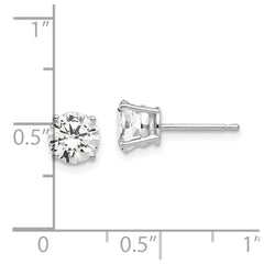 14k White Gold 6mm Cubic Zirconia Earrings