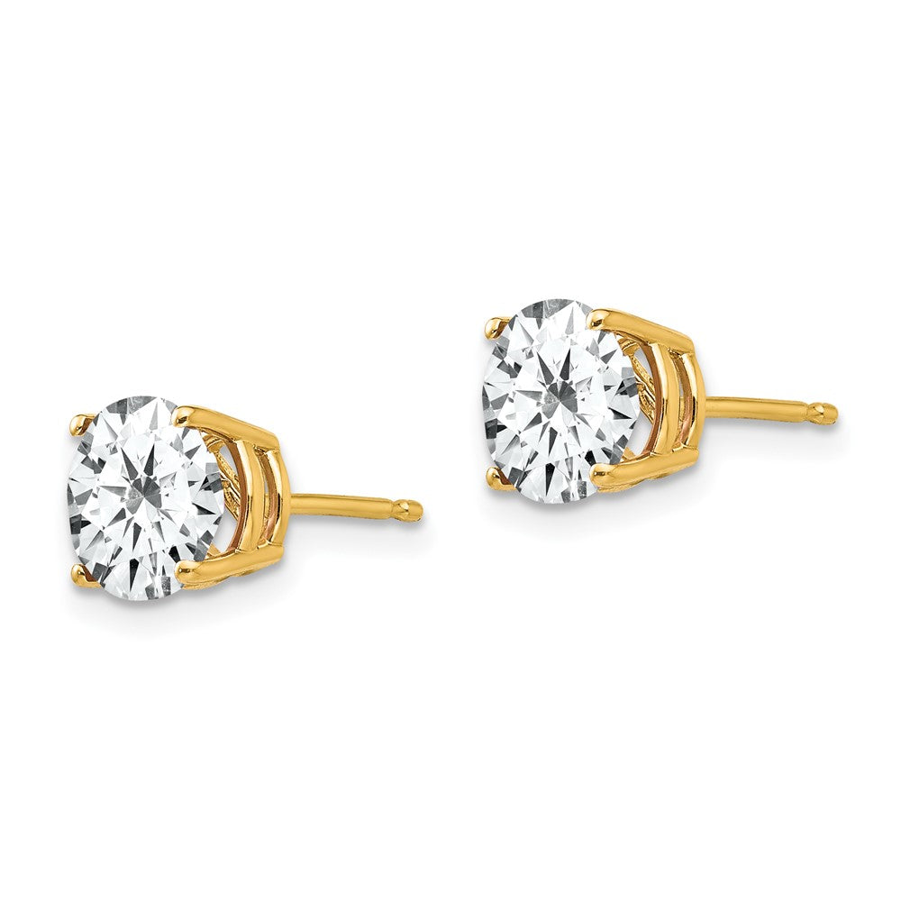 14k 7mm Cubic Zirconia Earrings