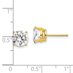 14k 7mm Cubic Zirconia Earrings