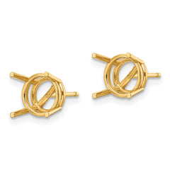 14ky Gold 8mm Round Earring Mountings