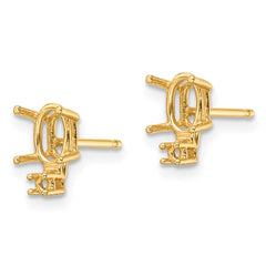 14k 6x4 Oval & Diamond Earring Mountings