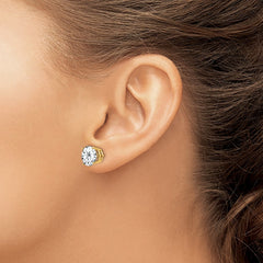 14k 8mm Cubic Zirconia Post Earrings