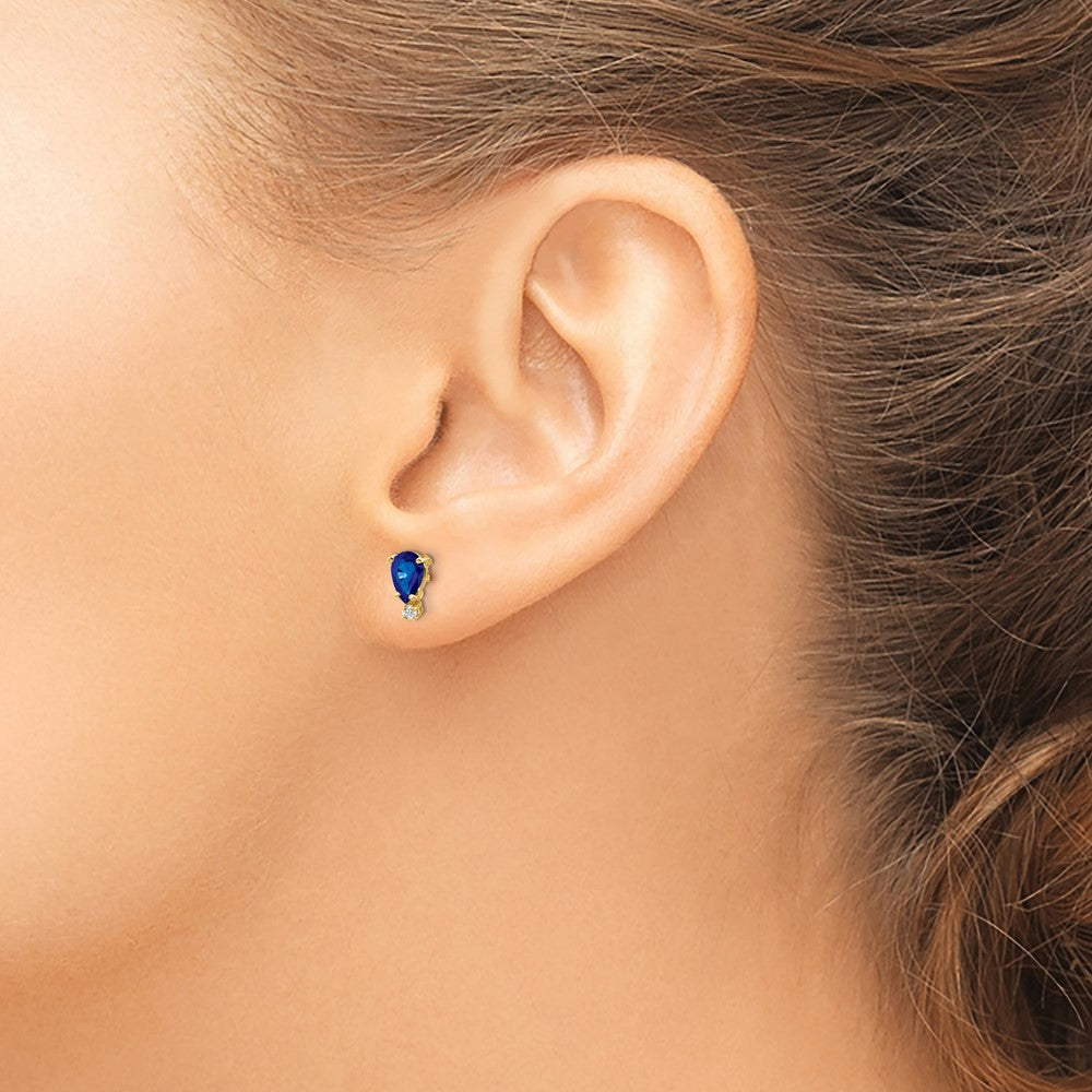 14k Sapphire Diamond Earrings