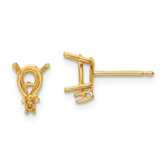 14k 6x4 Pear & Diamond Earring Mountings