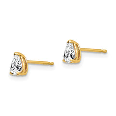 14k 5x3mm Pear Cubic Zirconia Earrings