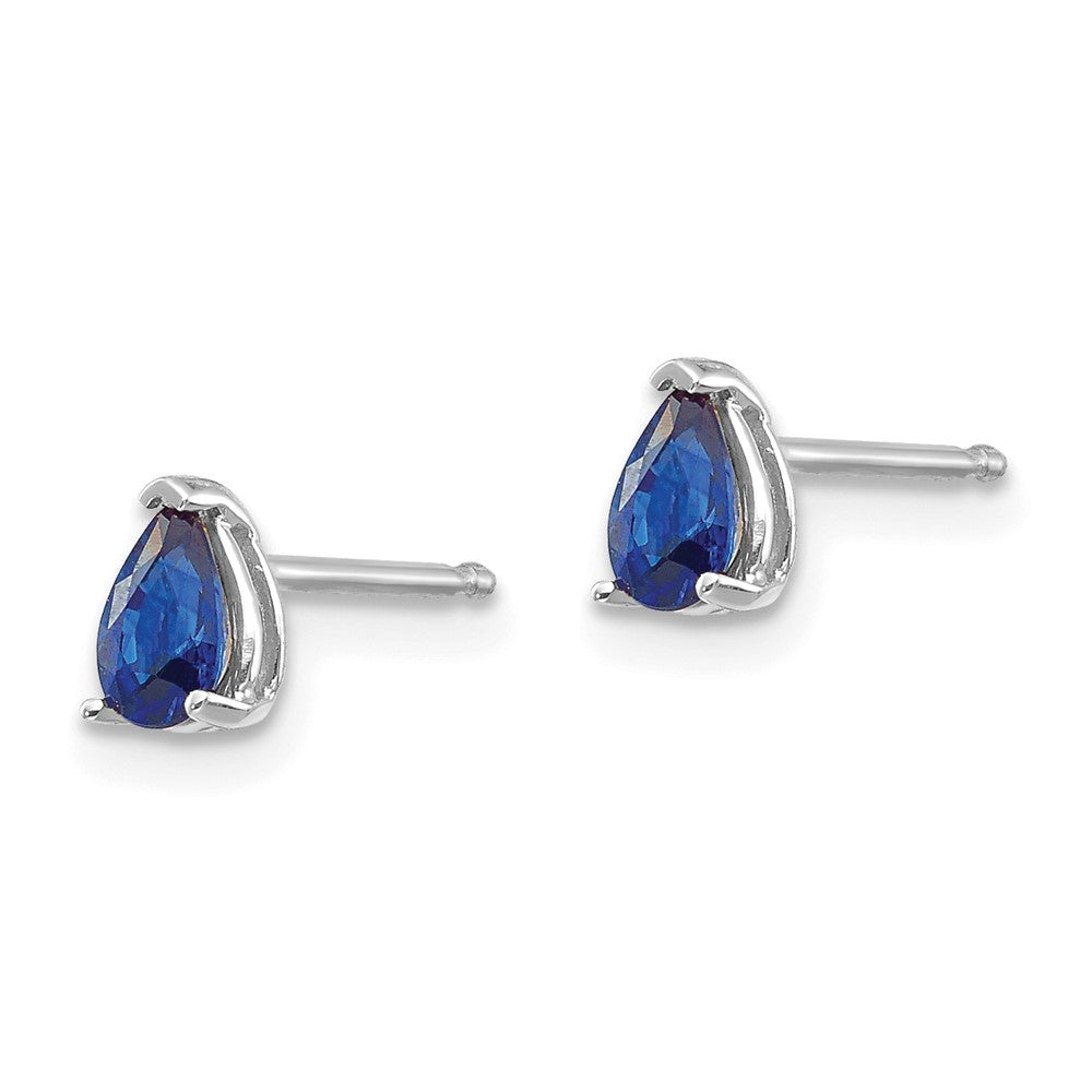 14k White Gold Sapphire Earrings