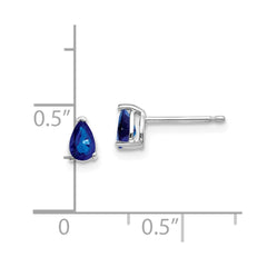 14k White Gold Sapphire Earrings