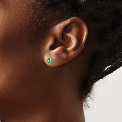 14k White Gold Tsavorite Earrings - 3