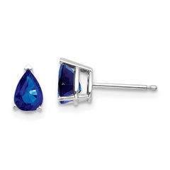 14k White Gold Sapphire Earrings - 2
