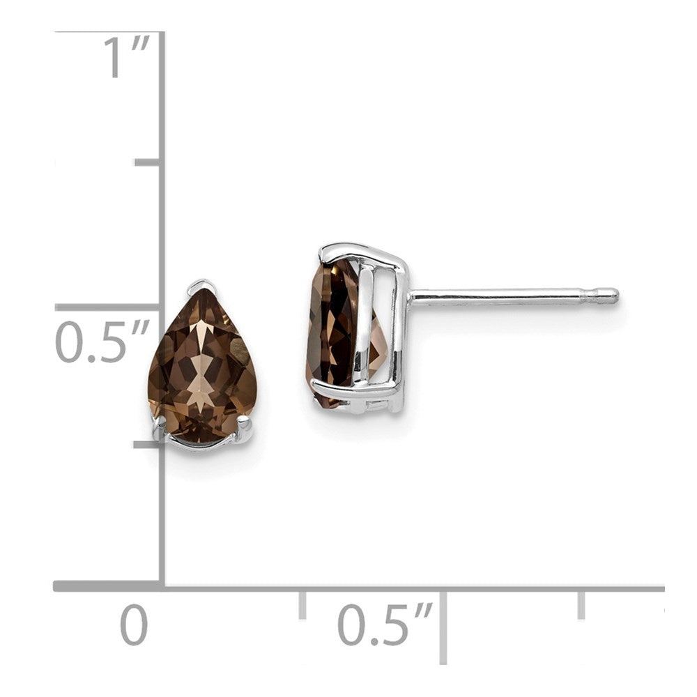14kw 7x5 Pear Smoky Quartz Earrings