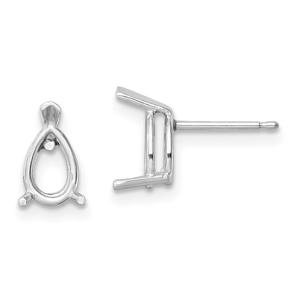 14k White Gold 7x5 Pear Earring Mountings