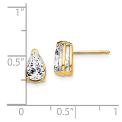 14k 8x5mm Pear Cubic Zirconia Earrings