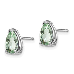 14kw 8x5 Pear Green Quartz Earrings