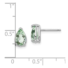 14kw 8x5 Pear Green Quartz Earrings