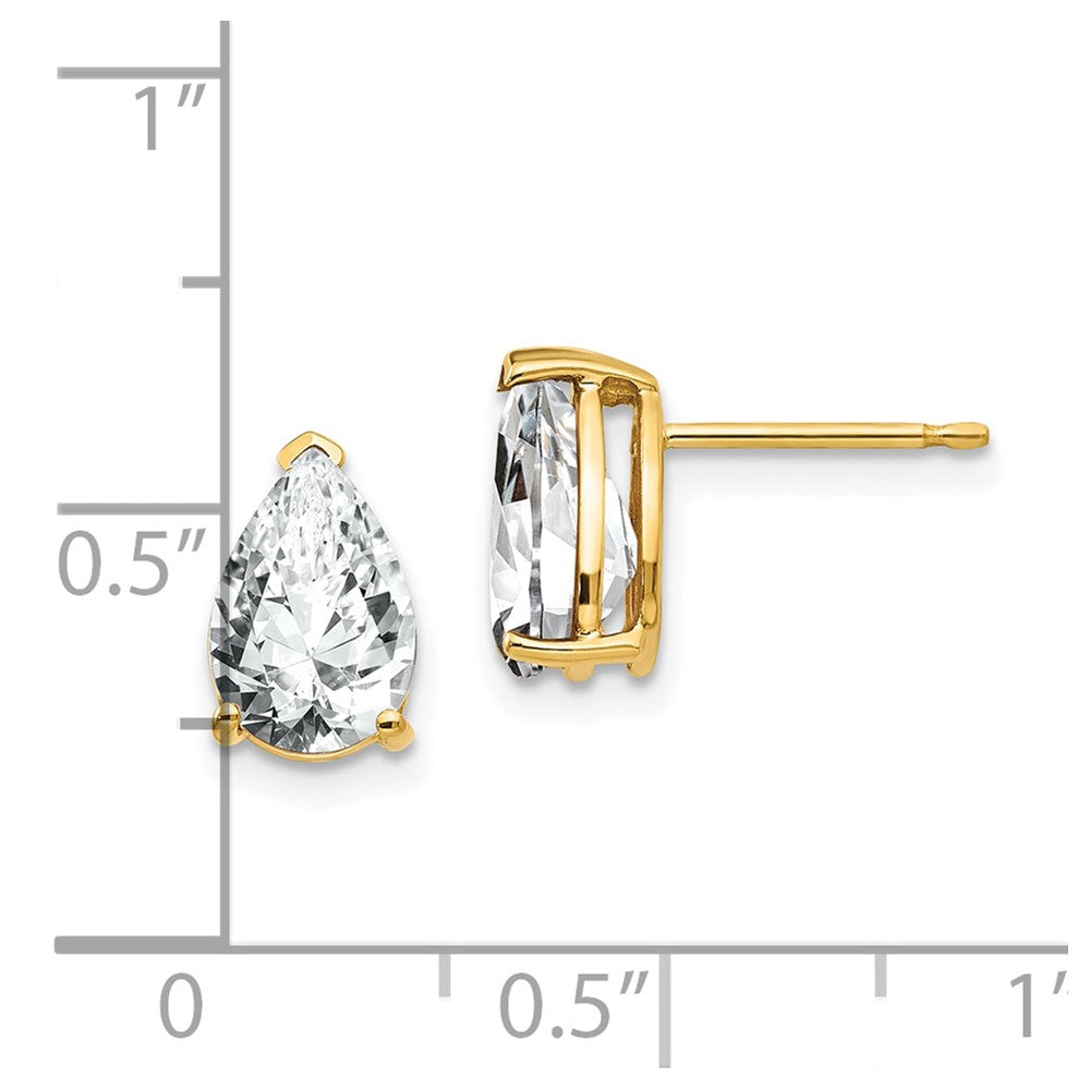 14k 9x6mm Pear Cubic Zirconia Earrings