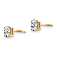 14k 5x3mm Oval Cubic Zirconia Earrings