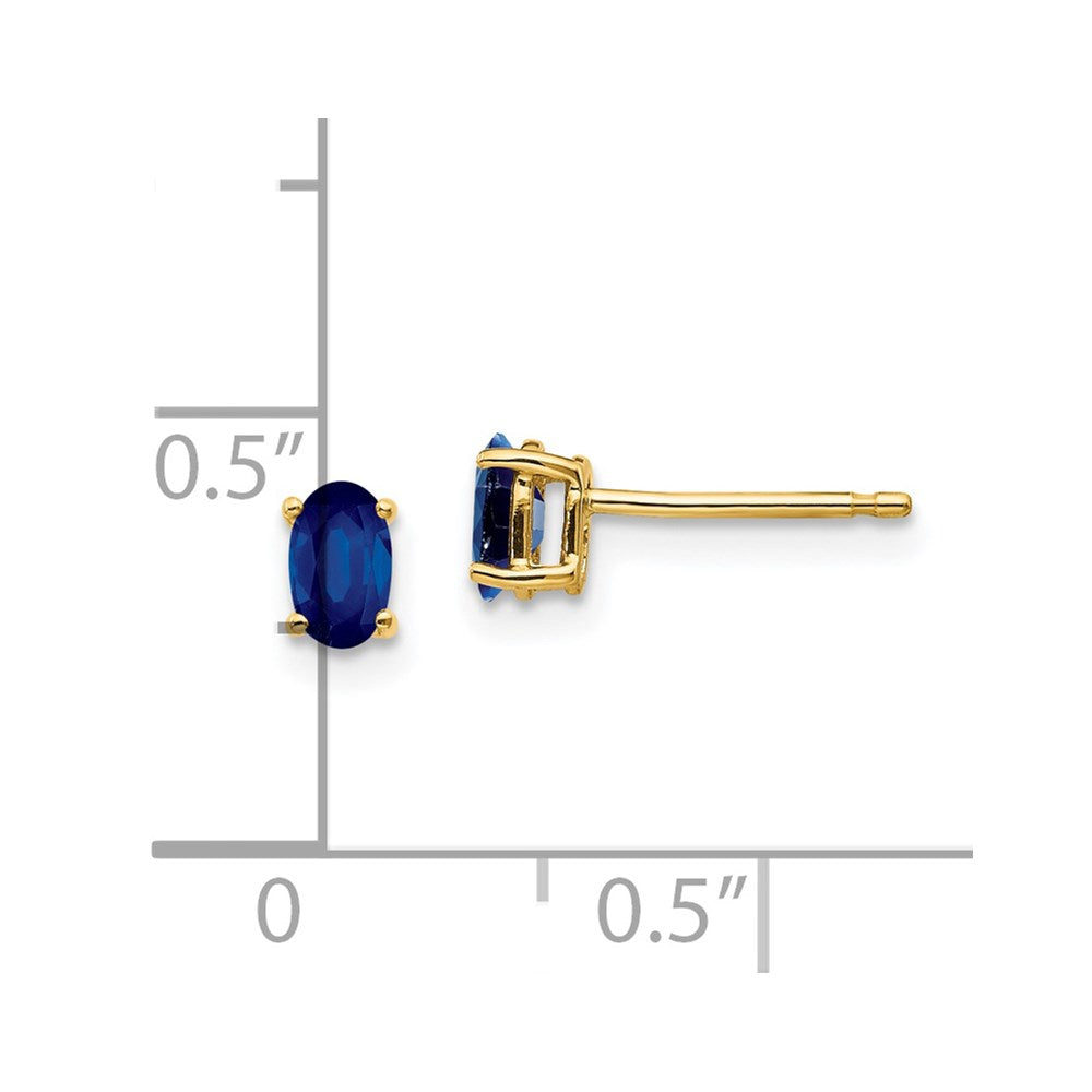 14k Sapphire Post Earrings - 2