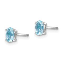 14k White Gold Aquamarine Earrings - 5