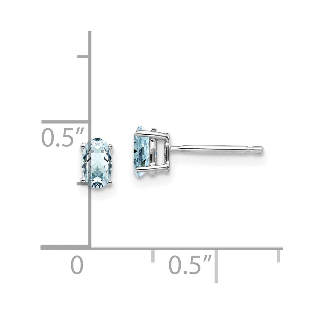 14k White Gold Aquamarine Earrings - 5