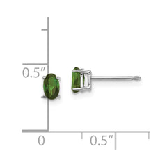 14k White Gold Green Tourmaline Earrings - 5