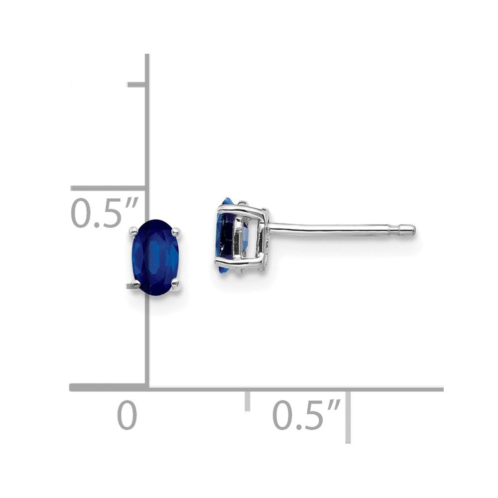 14k White Gold Sapphire Earrings - 4