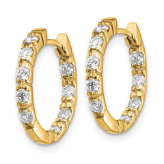 14k AAA Diamond Hinged Hoop Earrings - 3