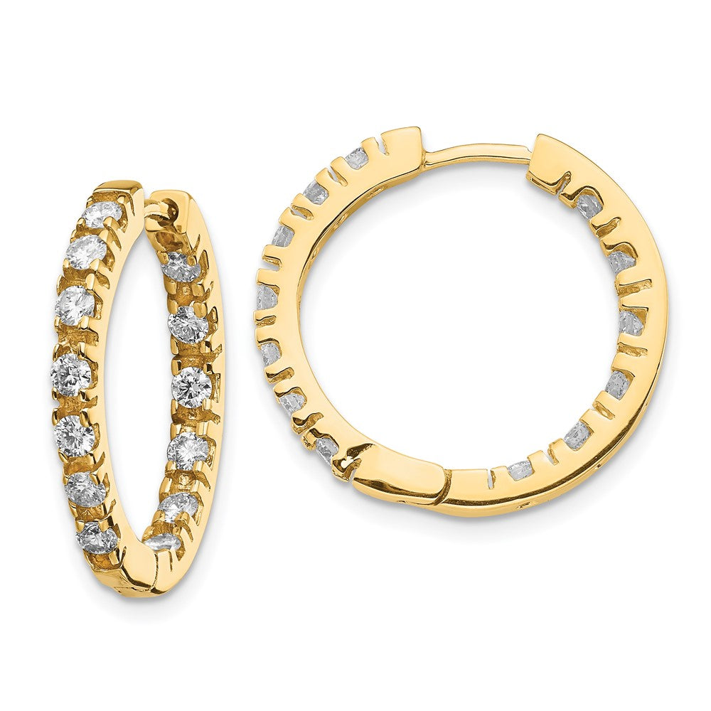 14k VS Diamond Hinged Hoop Earrings - 3