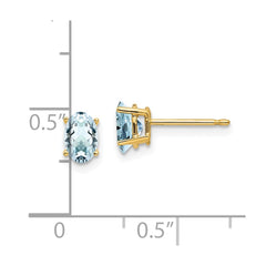 14k Aquamarine Post Earrings - 3