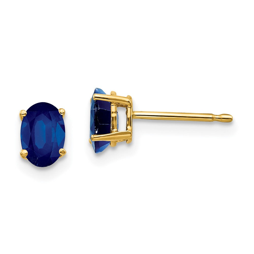 14k Sapphire Post Earrings - 6
