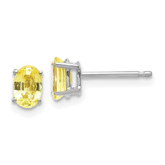 14k White Gold Yellow Sapphire Earrings - 3