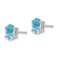 14k White Gold Aquamarine Earrings - 4