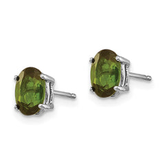 14k White Gold Green Tourmaline Earrings - 9