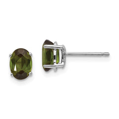14k White Gold Green Tourmaline Earrings - 9